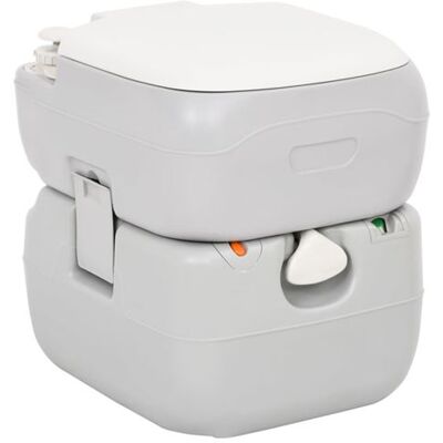 vidaXL Toilette de camping portable Gris et Blanc 22+12 L HDPE - Toilette de camping vidaXL Toilette de camping portable Gris et Blanc 22+12 L HDPE - Toilette de camping