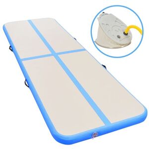 vidaXL Tapis gonflable de gymnastique avec pompe 400x100x10cm PVC Bleu Bleu vidaXL Tapis gonflable de gymnastique avec pompe 400x100x10cm PVC Bleu Bleu