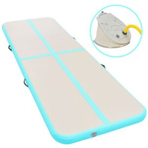 vidaXL Tapis gonflable de gymnastique avec pompe 600x100x10cm PVC Vert Vert vidaXL Tapis gonflable de gymnastique avec pompe 600x100x10cm PVC Vert Vert