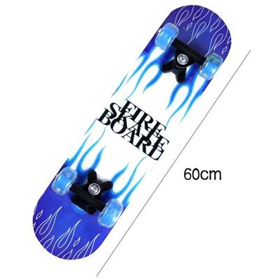 Skateboard à quatre roues à double déformation en érable 60 cm - Bleu Bleu Skateboard à quatre roues à double déformation en érable 60 cm - Bleu Bleu