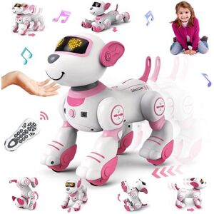 VATOS Robot Chien Télécommandé Rose pour Enfants - Chien Robot Interactif Programmable avec 17 Fonctions - Jouet Cadeau pour Filles VATOS Robot Chien Télécommandé Rose pour Enfants - Chien Robot Interactif Programmable avec 17 Fonctions - Jouet Cadeau pour Filles