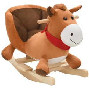 vidaXL Cheval à bascule avec dossier en peluche - Jouet vidaXL Cheval à bascule avec dossier en peluche - Jouet