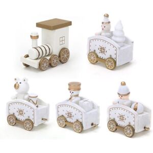 Générique jouet de Train Mini enfants En bois Décoration Cadeau (5 Compartiments Blanc) Blanc Générique jouet de Train Mini enfants En bois Décoration Cadeau (5 Compartiments Blanc) Blanc