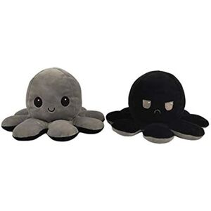 Animal en peluche Octopu 40cm, Double face Flip - Gris+Noir Animal en peluche Octopu 40cm, Double face Flip - Gris+Noir