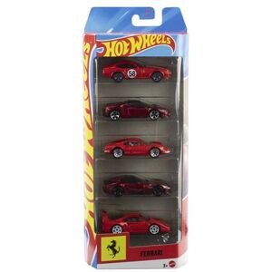 Set de 5 véhicules Hot Wheels Ferrari Rouge Rouge Set de 5 véhicules Hot Wheels Ferrari Rouge Rouge