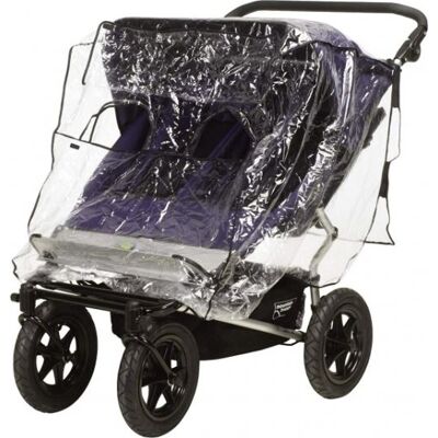 Housse de pluie transparente Playshoes pour poussette double face avant Housse de pluie transparente Playshoes pour poussette double face avant
