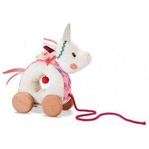 Peluche caline licorne a promener - jouet a tirer animal - bois / tissu - bebe fille - premier age Peluche caline licorne a promener - jouet a tirer animal - bois / tissu - bebe fille - premier age