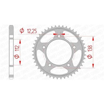 Couronne AFAM 43 dents acier standard pas 525 type 10613 n/a Couronne AFAM 43 dents acier standard pas 525 type 10613 n/a