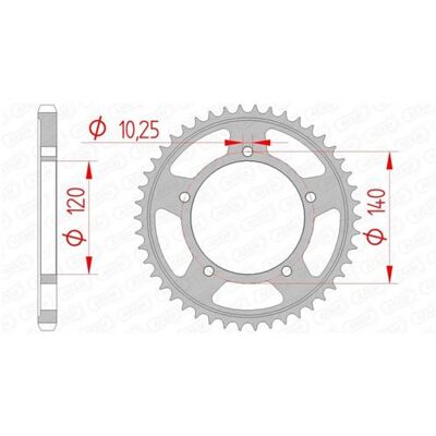 Couronne Arrière Standard en Acier AFAM - Chaîne 525 - Taille Unisexe - Sprocket Couronne Arrière Standard en Acier AFAM - Chaîne 525 - Taille Unisexe - Sprocket
