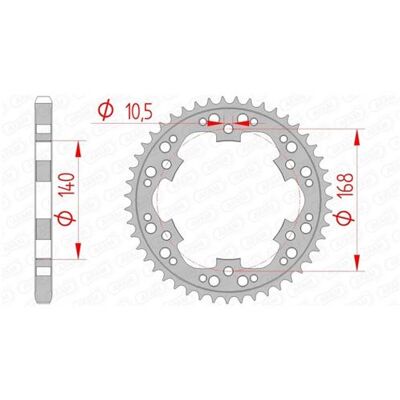 Couronne AFAM 42 dents acier standard pas 525 type 92635 n/a Couronne AFAM 42 dents acier standard pas 525 type 92635 n/a