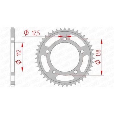 Couronne AFAM 41 dents acier standard pas 520 type 10627 n/a Couronne AFAM 41 dents acier standard pas 520 type 10627 n/a