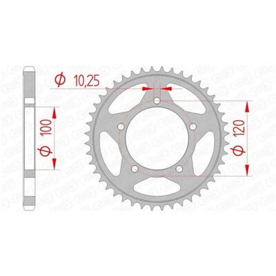 Couronne AFAM 42 dents acier standard pas 525 type 35802 n/a Couronne AFAM 42 dents acier standard pas 525 type 35802 n/a