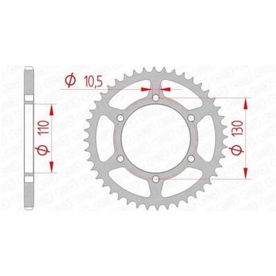 Pignon arrière en acier AFAM standard - 16500 - 520 - Unisexe - Pièce de moto Pignon arrière en acier AFAM standard - 16500 - 520 - Unisexe - Pièce de moto