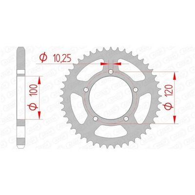 Couronne AFAM 42 dents acier standard pas 525 type 35800 n/a Couronne AFAM 42 dents acier standard pas 525 type 35800 n/a
