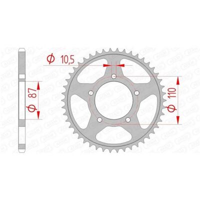 Pignon arrière en acier AFAM 14405 - 520 - Unisexe - Pièce de moto Pignon arrière en acier AFAM 14405 - 520 - Unisexe - Pièce de moto