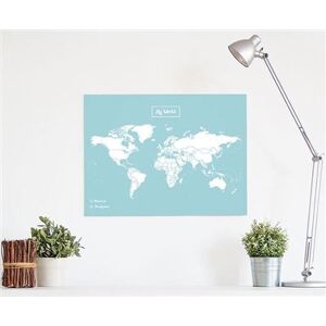 Miss Wood Carte my world xl- liege bleu fond blanc 91cm x 61cm Miss Wood Carte my world xl- liege bleu fond blanc 91cm x 61cm