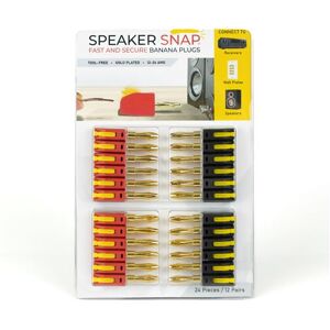 Pack de 24 fiches banane clipsable Speaker Snap Jaune et Rouge Pack de 24 fiches banane clipsable Speaker Snap Jaune et Rouge