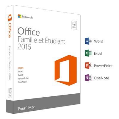 Microsoft Office 2016 Famille et Etudiant - 1 Mac Microsoft Office 2016 Famille et Etudiant - 1 Mac