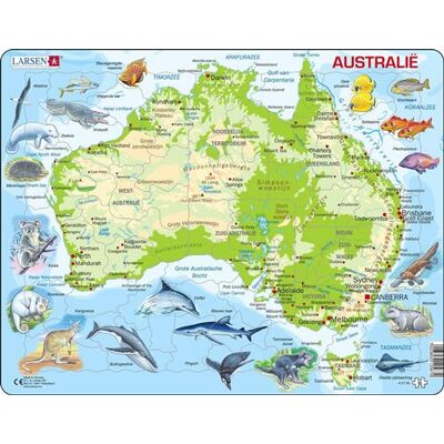 Larsen casse-tête Maxi Australiëgéographie et animaux 65 pièces Multicolore Larsen casse-tête Maxi Australiëgéographie et animaux 65 pièces Multicolore