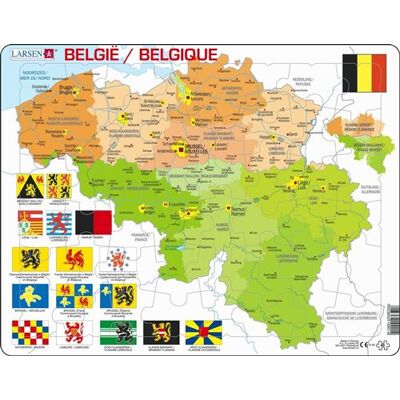 Larsen carte maxi puzzle : België 48 pièces Multicolore Larsen carte maxi puzzle : België 48 pièces Multicolore