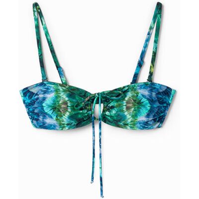 Desigual, Bikini bandeau tie-dye, Femme, Vert, XS Desigual, Bikini bandeau tie-dye, Femme, Vert, XS