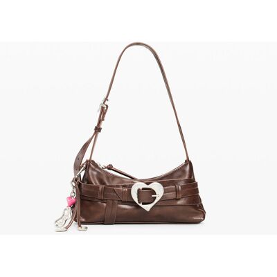 Desigual, Petit sac bandoulière, Femme, PolyurÉThane, Marron, U Desigual, Petit sac bandoulière, Femme, PolyurÉThane, Marron, U