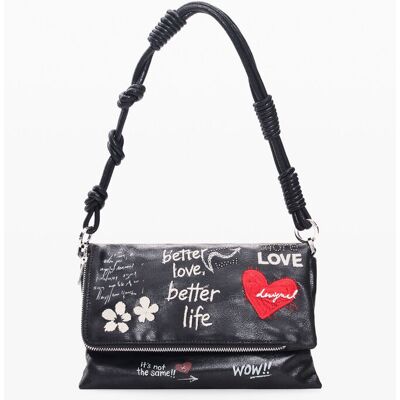 Desigual, Sac matelassé moyen, Femme, Polyamide, Noir, U Desigual, Sac matelassé moyen, Femme, Polyamide, Noir, U
