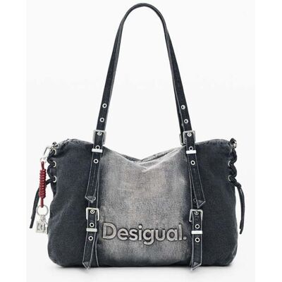 Desigual, Grand sac en denim, Femme, Noir, U Desigual, Grand sac en denim, Femme, Noir, U