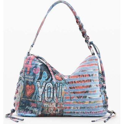 Desigual, Sac en jean moyen, Femme, Coton, U Desigual, Sac en jean moyen, Femme, Coton, U