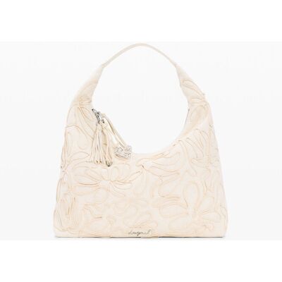 Desigual, Grand sac en toile à fleurs, Femme, Blanc, U Desigual, Grand sac en toile à fleurs, Femme, Blanc, U