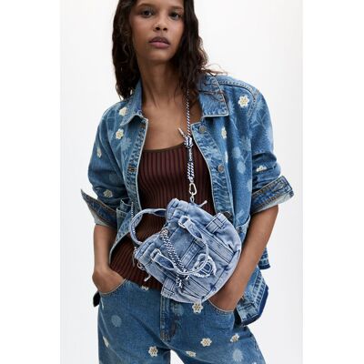 Desigual, Mini sac bandoulière en denim, Femme, Coton, Bleu, U Desigual, Mini sac bandoulière en denim, Femme, Coton, Bleu, U