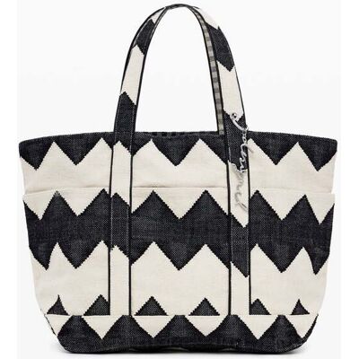 Desigual, Sac en sergé réversible moyen, Noir, U Desigual, Sac en sergé réversible moyen, Noir, U