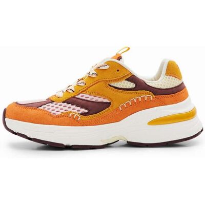 Desigual, Baskets running patchwork croûte de cuir, 38 Desigual, Baskets running patchwork croûte de cuir, 38