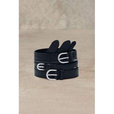 Desigual, Ceinture triple ceinturon cuir studio, Cow Leather, Noir, 90 Desigual, Ceinture triple ceinturon cuir studio, Cow Leather, Noir, 90