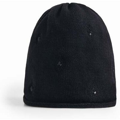 Desigual, Bonnet calotte en maille, Femme, Acrylique, Noir, U Desigual, Bonnet calotte en maille, Femme, Acrylique, Noir, U