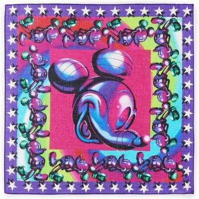Desigual, Foulard carré Mickey Mouse, Femme, Coton, Bleu, U Desigual, Foulard carré Mickey Mouse, Femme, Coton, Bleu, U