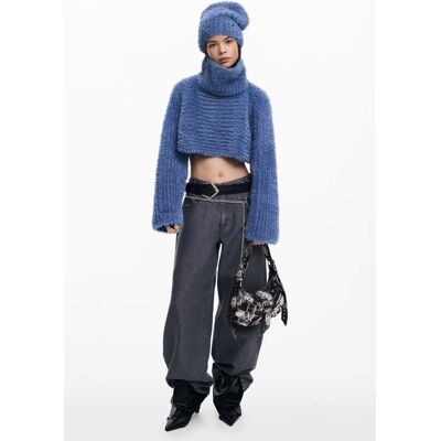 Desigual, Pack pull crop et bonnet, Femme, Polyester, Bleu, U Desigual, Pack pull crop et bonnet, Femme, Polyester, Bleu, U