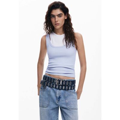 Desigual, Ceinture réversible, Bleu, 85 Desigual, Ceinture réversible, Bleu, 85
