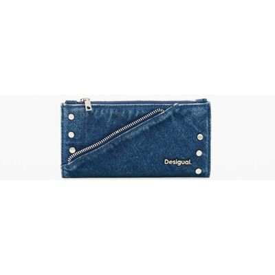 Desigual, Grand Portefeuille en Denim 100 % Coton, Femme, Coton, Bleu, U Desigual, Grand Portefeuille en Denim 100 % Coton, Femme, Coton, Bleu, U