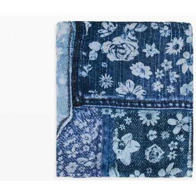 Desigual, Foulard rectangulaire en denim patch, Femme, Viscose, Bleu, U Desigual, Foulard rectangulaire en denim patch, Femme, Viscose, Bleu, U