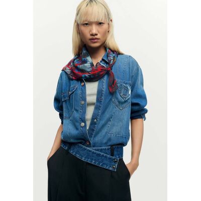 Desigual, Foulard cœurs marguerites, Femme, Rouge, U Desigual, Foulard cœurs marguerites, Femme, Rouge, U
