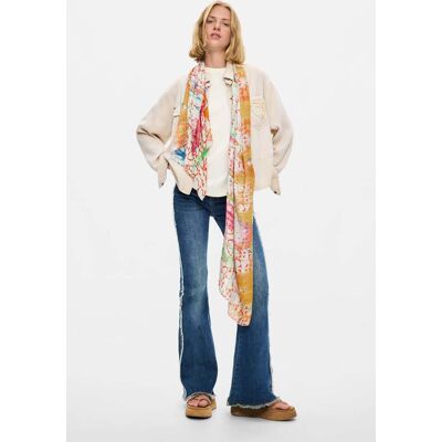 Desigual, Foulard rectangulaire lacroix, Femme, Viscose, Blanc, U Desigual, Foulard rectangulaire lacroix, Femme, Viscose, Blanc, U