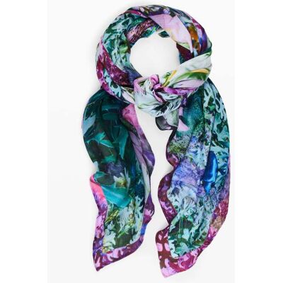 Desigual, Foulard rectangulaire garden, Femme, Viscose, Bleu, U Desigual, Foulard rectangulaire garden, Femme, Viscose, Bleu, U