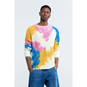 Desigual, Pull tie-dye, Homme, Coton, Rouge, L Desigual, Pull tie-dye, Homme, Coton, Rouge, L