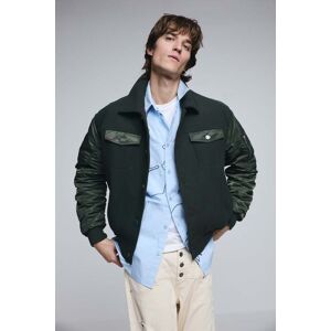 Desigual, Veste bomber en drap, Homme, Vert, L Desigual, Veste bomber en drap, Homme, Vert, L