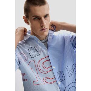 Desigual, Chemise brodée, Homme, Coton, Bleu, L Desigual, Chemise brodée, Homme, Coton, Bleu, L