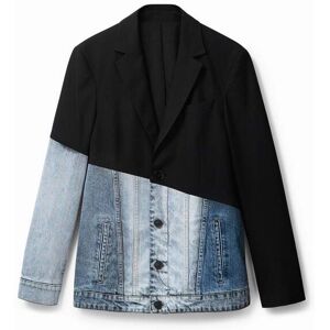 Desigual, Blazer jean bi-matière, Noir, 54 Desigual, Blazer jean bi-matière, Noir, 54