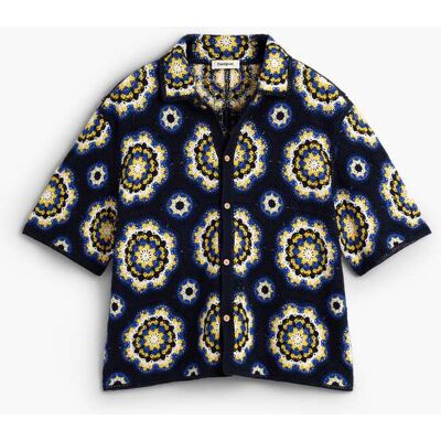 Desigual, Chemise en crochet, Homme, Bleu, XL Desigual, Chemise en crochet, Homme, Bleu, XL
