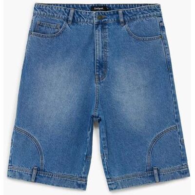 Desigual, Bermuda en jean Upcycling, Coton, Bleu, 30 Desigual, Bermuda en jean Upcycling, Coton, Bleu, 30