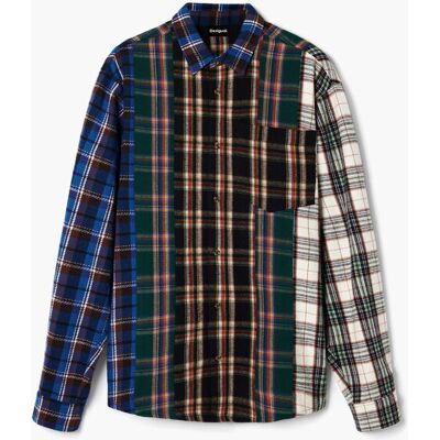 Desigual, Chemise patchwork à carreaux, Coton, XXL Desigual, Chemise patchwork à carreaux, Coton, XXL